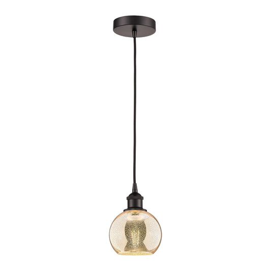 Innovations Athens 6in 1-Light Mini Pendant | Industrial Oil Rubbed Bronze Steel and Mercury Glass | Kitchen Island & Dining Room | Model 616-1P-OB-G128-6