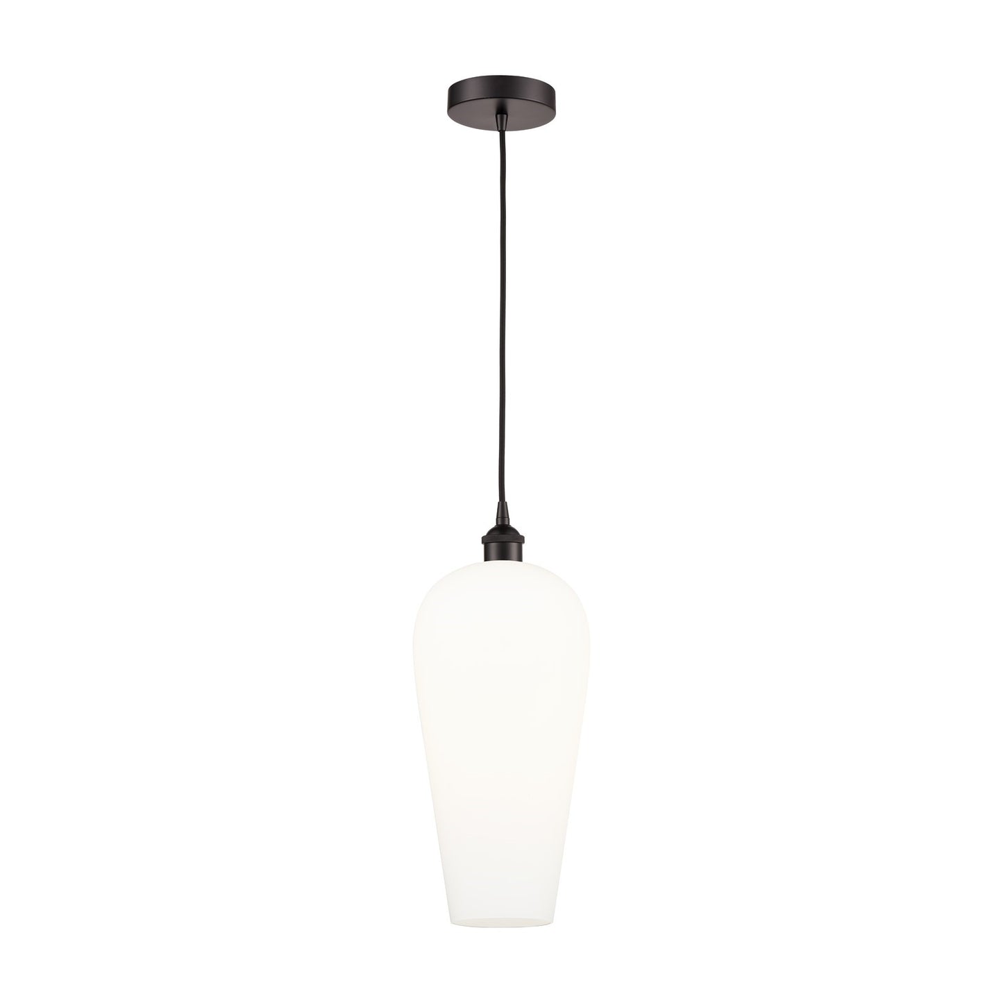 Innovations Chelsea 8in 1-Light Mini Pendant | Industrial Oil Rubbed Bronze Steel and White Glass | Kitchen Island & Dining | Model 616-1P-OB-G456-8WH