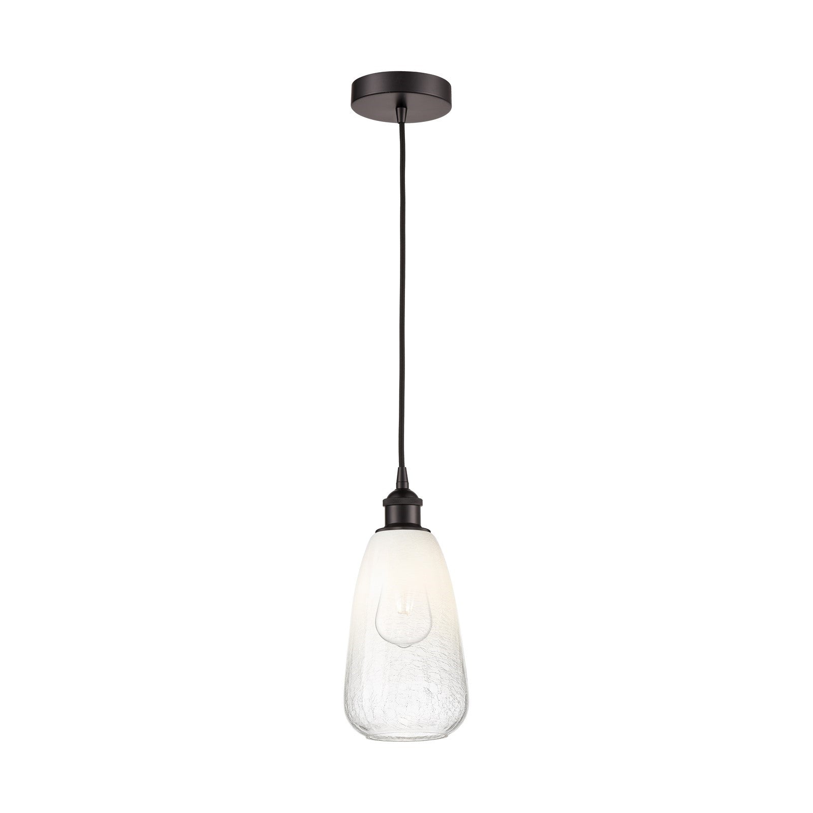 Innovations Brookhaven Almond 6in 1-Light Mini Pendant | Industrial Oil Rubbed Bronze Steel and Opal Glass | Kitchen Island & | Model 616-1P-OB-G480-6OP