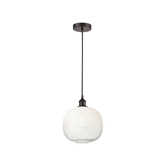 Innovations Brookhaven Sphere 11in 1-Light Mini Pendant | Industrial Oil Rubbed Bronze and Opal Glass | Kitchen Island & | Model 616-1P-OB-G481-10OP