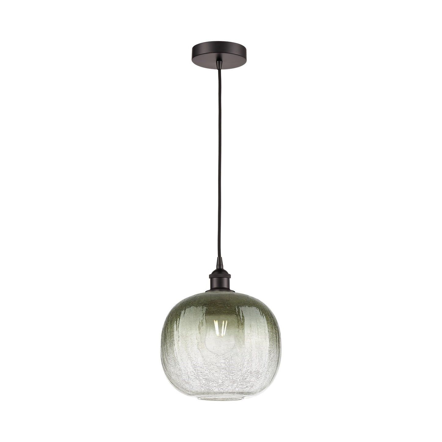 Innovations Brookhaven Sphere 11in 1-Light Mini Pendant | Industrial Oil Rubbed Bronze Steel and Slate Glass | Kitchen Island | Model 616-1P-OB-G481-10SL