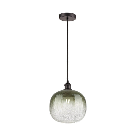 Innovations Brookhaven Sphere 11in 1-Light Mini Pendant | Industrial Oil Rubbed Bronze Steel and Slate Glass | Kitchen Island | Model 616-1P-OB-G481-10SL