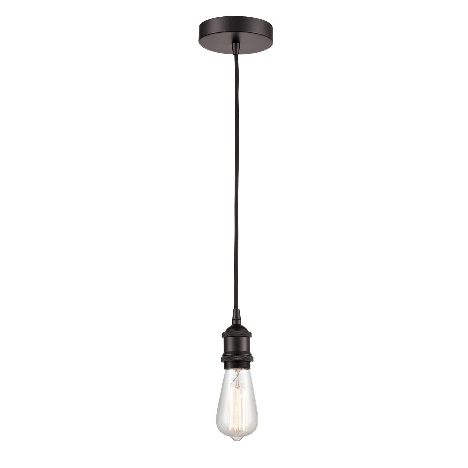 Innovations Edison 1-Light Mini Pendant | Industrial Oil Rubbed Bronze Steel and Bare Bulb | Kitchen Island & Dining Room | 4.75 x | Model 616-1P-OB-LED