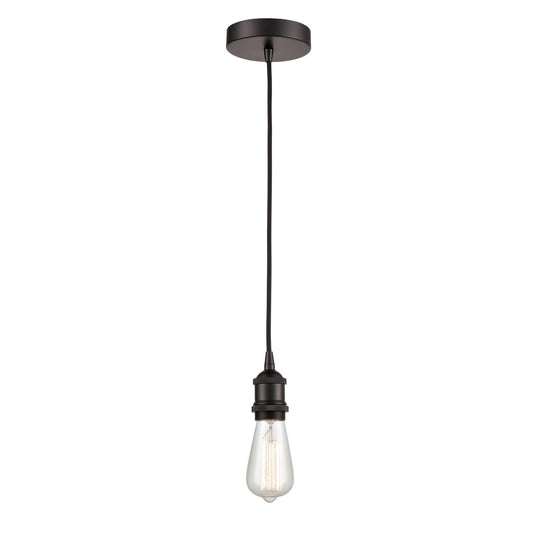Innovations Edison 1-Light Mini Pendant | Industrial Oil Rubbed Bronze Steel and Bare Bulb | Kitchen Island & Dining Room | 4.75 x | Model 616-1P-OB-LED