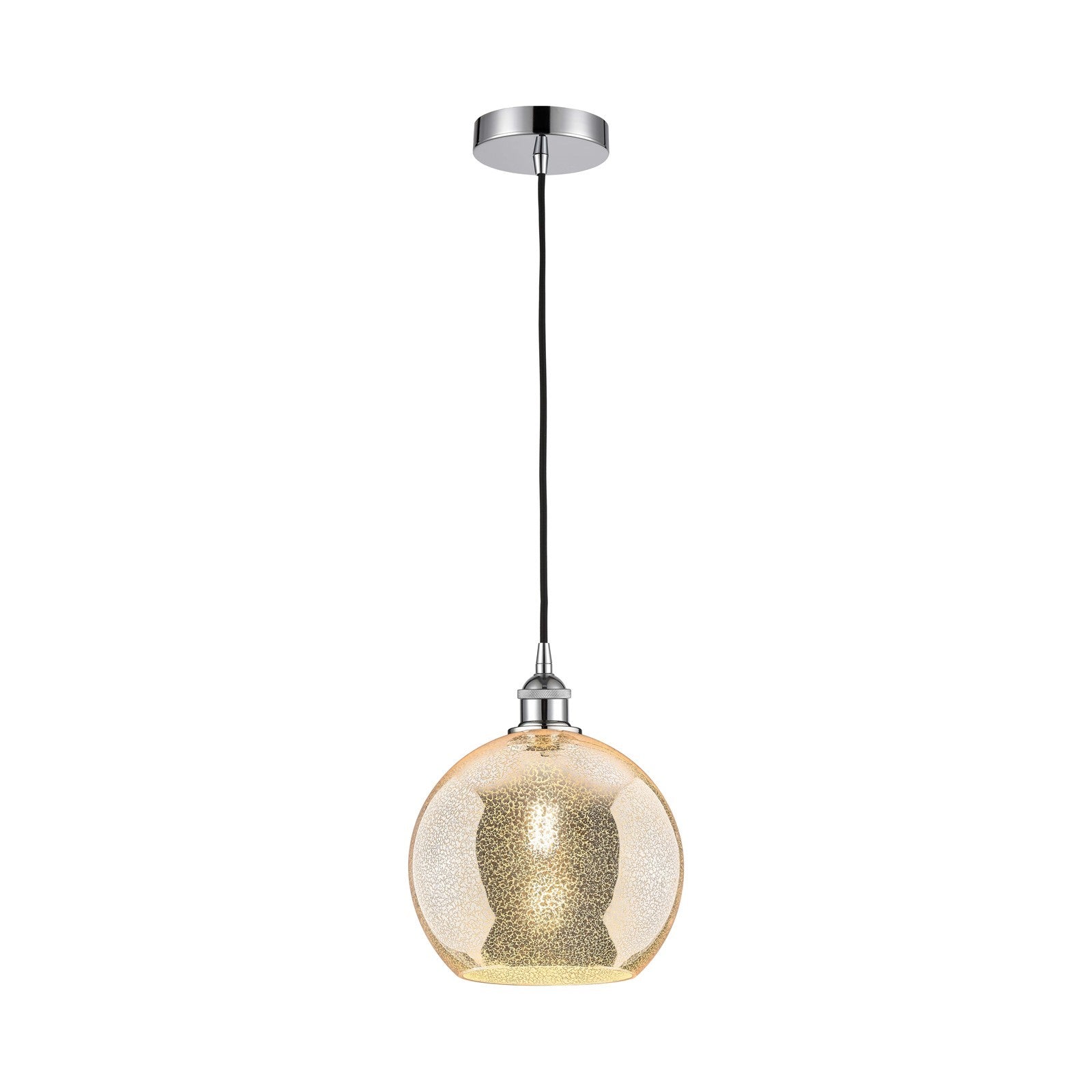 Innovations Athens 10in 1-Light Mini Pendant | Industrial Polished Chrome Steel and Mercury Glass | Kitchen Island & Dining Room | Model 616-1P-PC-G128-10