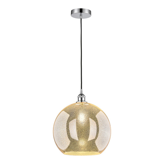 Innovations Athens 14in 1-Light Pendant | Industrial Polished Chrome and Mercury Glass | Kitchen Island & Dining Room | 13.75 x | Model 616-1P-PC-G128-14