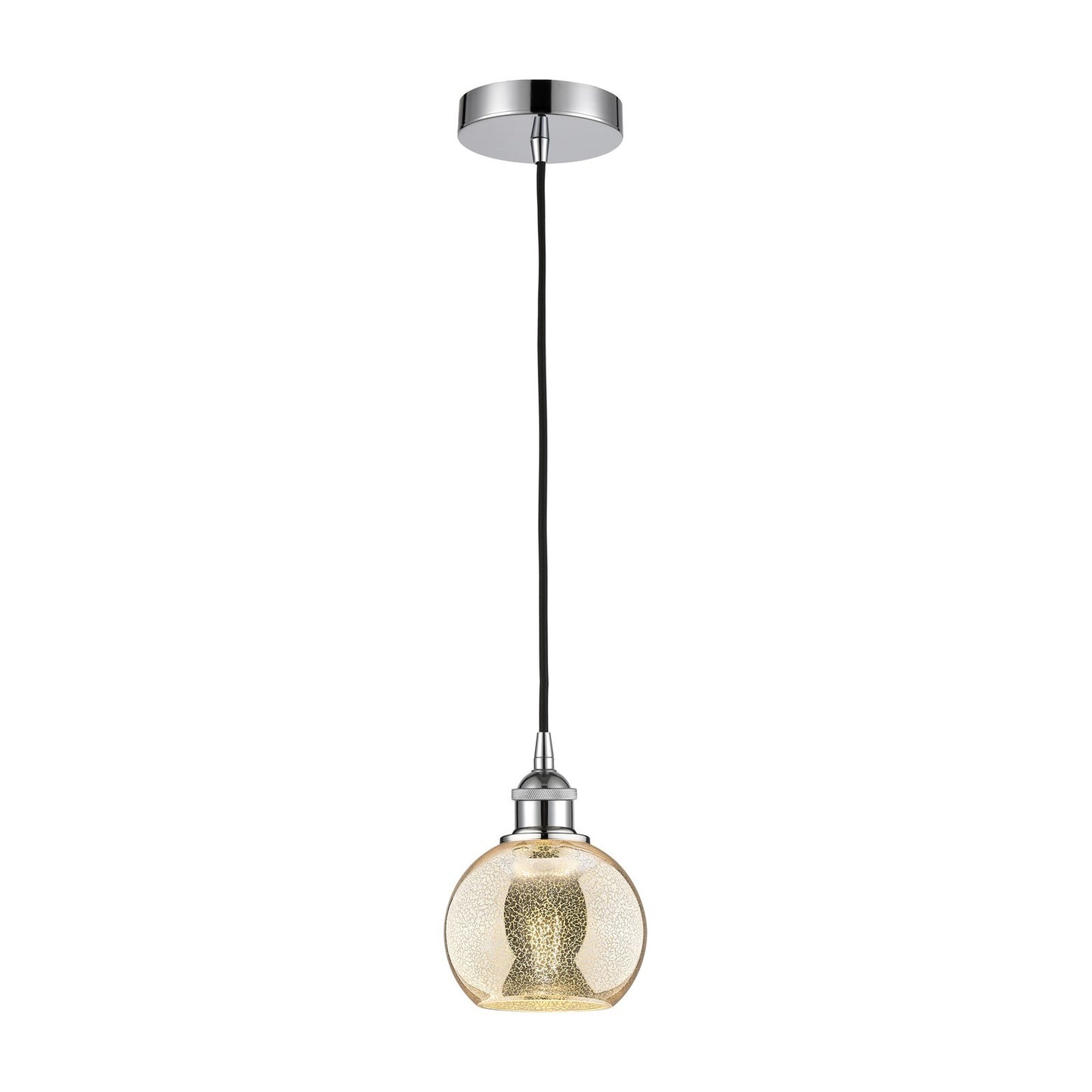 Innovations Athens 6in 1-Light Mini Pendant | Industrial Polished Chrome Steel and Mercury Glass | Kitchen Island & Dining Room | Model 616-1P-PC-G128-6