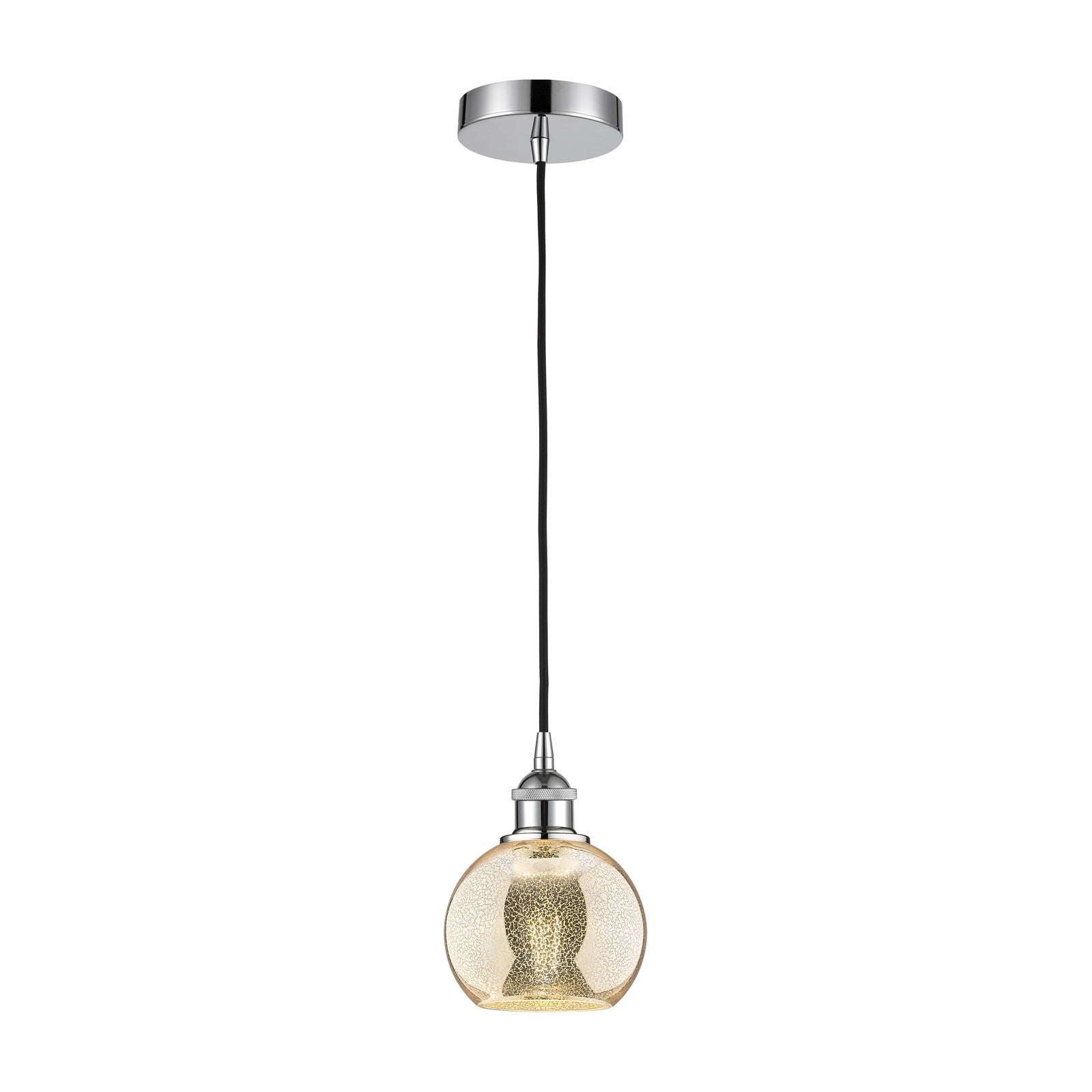 Innovations Athens 6in 1-Light Mini Pendant | Industrial Polished Chrome Steel and Mercury Glass | Kitchen Island & Dining Room | Model 616-1P-PC-G128-6