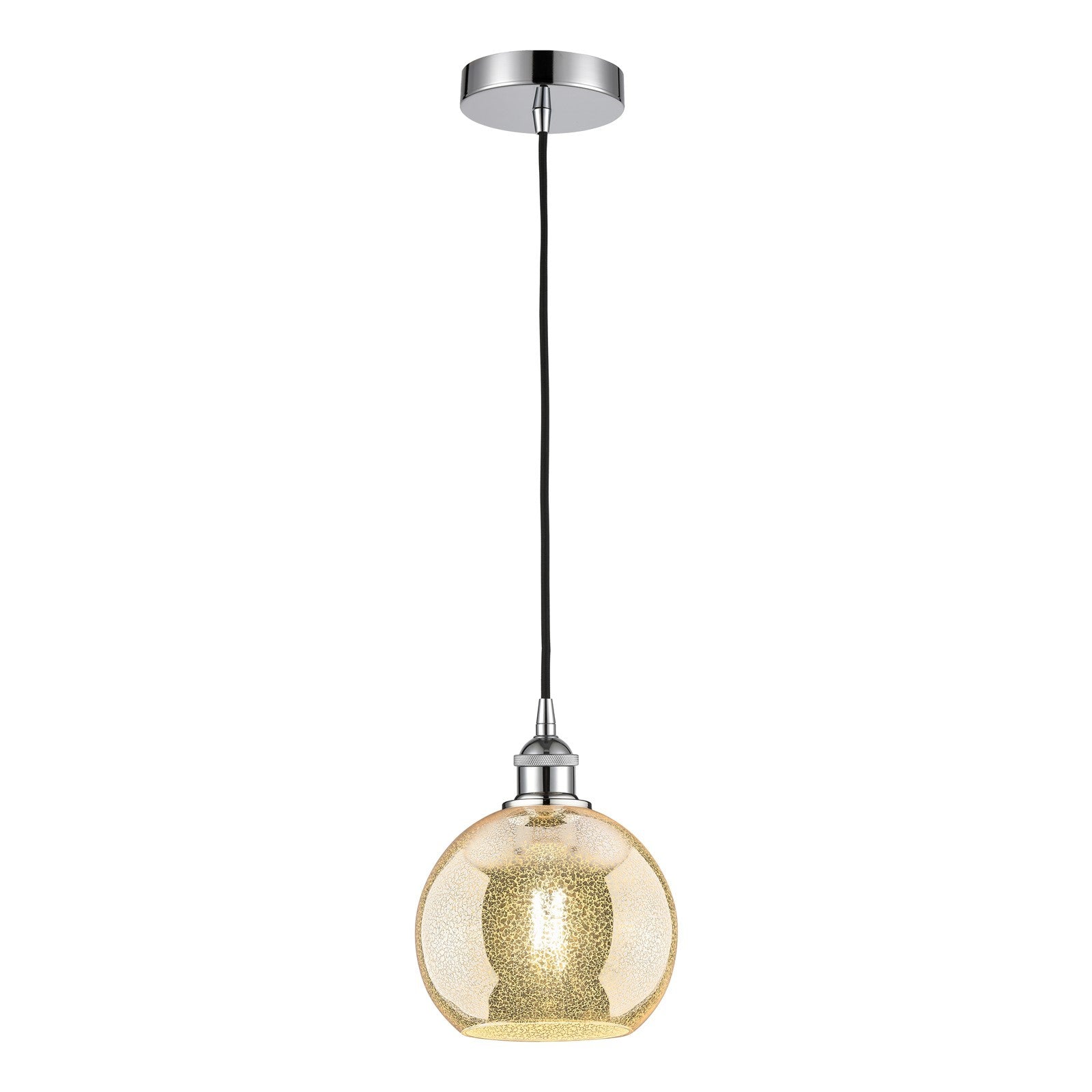 Innovations Athens 8in 1-Light Mini Pendant | Industrial Polished Chrome and Mercury Glass | Kitchen Island & Dining Room | 8 x 8 | Model 616-1P-PC-G128-8