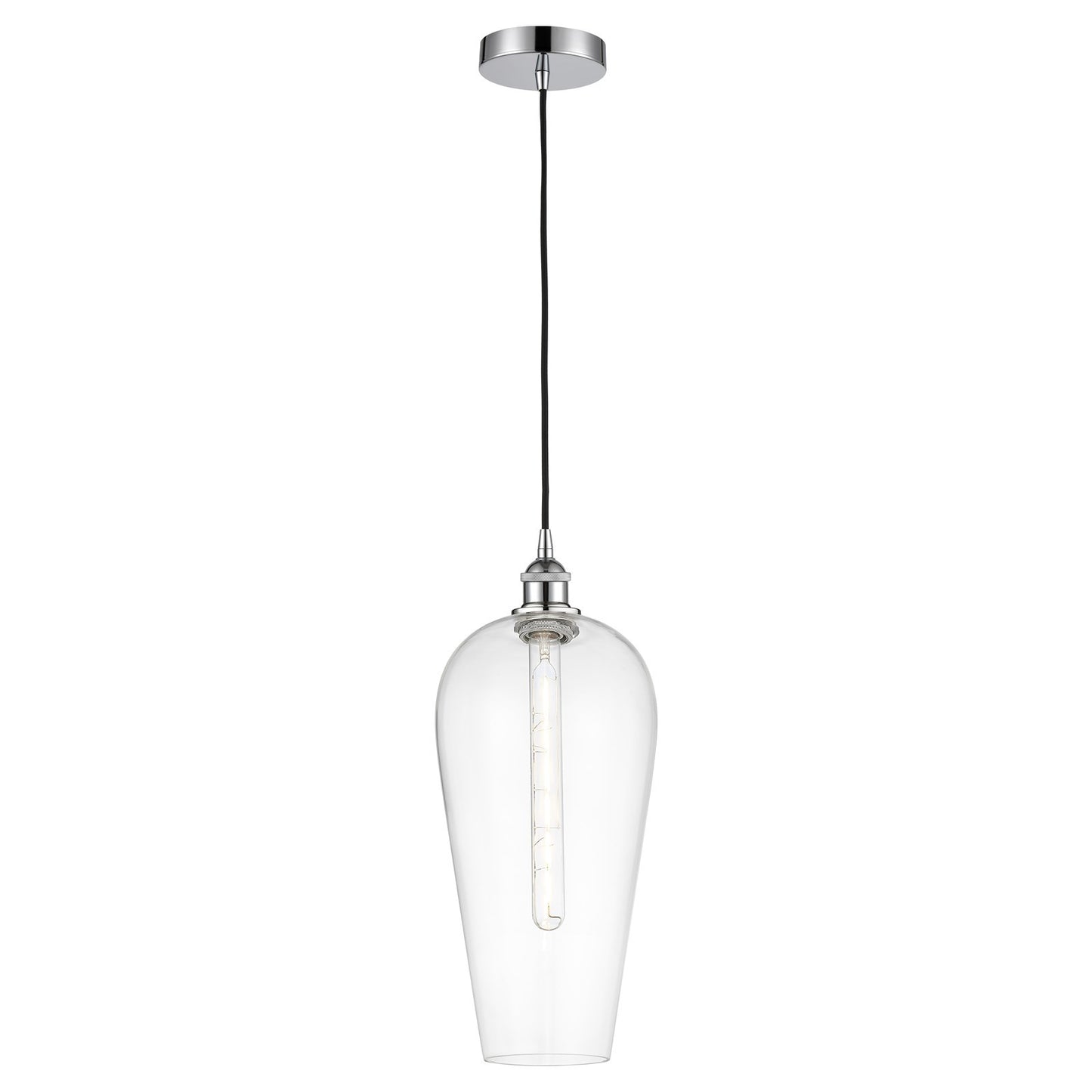 Innovations Chelsea 8in 1-Light Mini Pendant | Industrial Polished Chrome Steel and Clear Glass | Kitchen Island & Dining Room | Model 616-1P-PC-G456-8CL