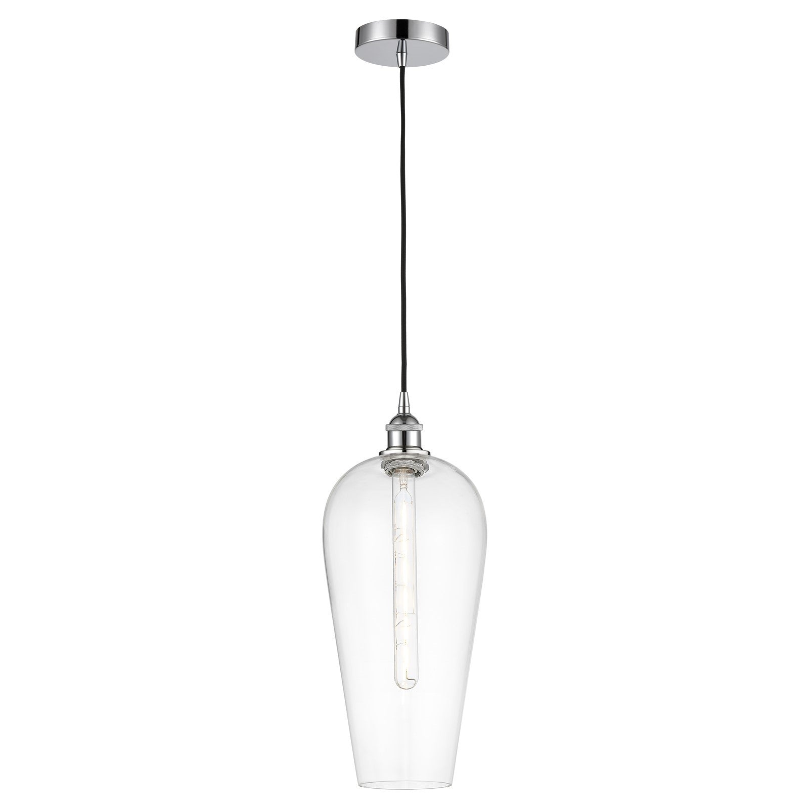 Innovations Chelsea 8in 1-Light Mini Pendant | Industrial Polished Chrome Steel and Clear Glass | Kitchen Island & Dining Room | Model 616-1P-PC-G456-8CL