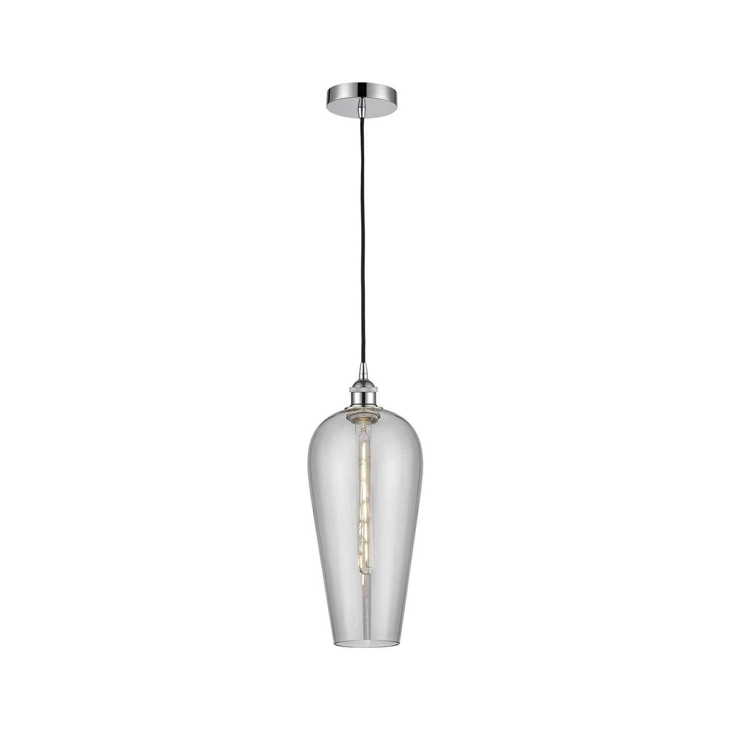 Innovations Chelsea 8in 1-Light Mini Pendant | Industrial Polished Chrome Steel and Light Smoke Glass | Kitchen Island & Dining | Model 616-1P-PC-G456-8SM
