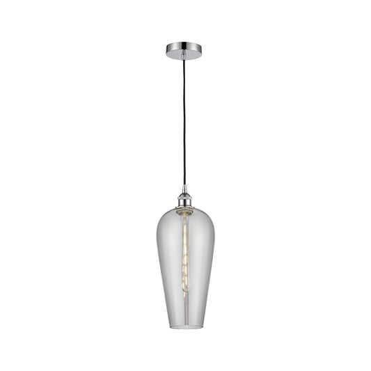 Innovations Chelsea 8in 1-Light Mini Pendant | Industrial Polished Chrome Steel and Light Smoke Glass | Kitchen Island & Dining | Model 616-1P-PC-G456-8SM
