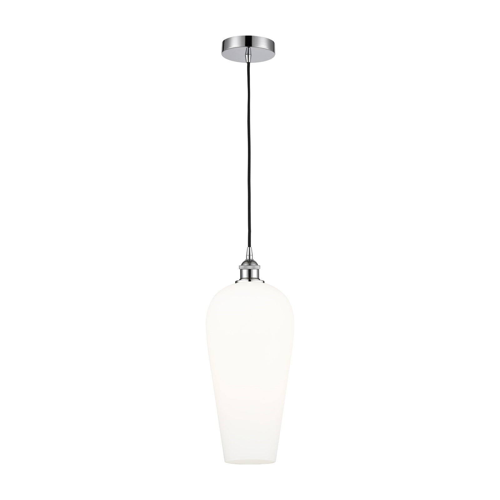 Innovations Chelsea 8in 1-Light Mini Pendant | Industrial Polished Chrome and White Glass | Kitchen Island & Dining Room | 8 x | Model 616-1P-PC-G456-8WH