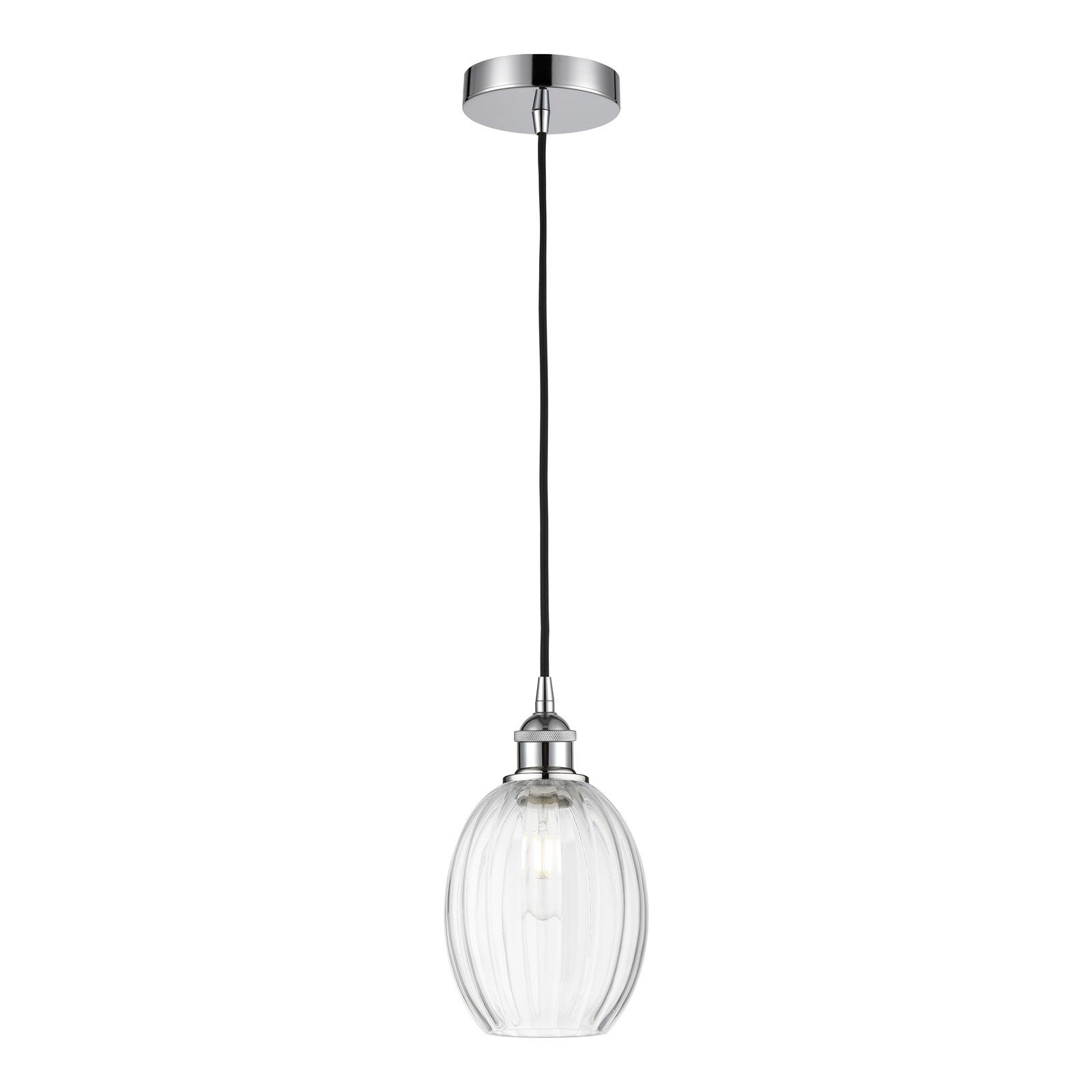 Innovations Preston Bulb 6.25in 1-Light Mini Pendant | Industrial Polished Chrome Steel and Clear Glass | Kitchen Island & | Model 616-1P-PC-G459-6CL