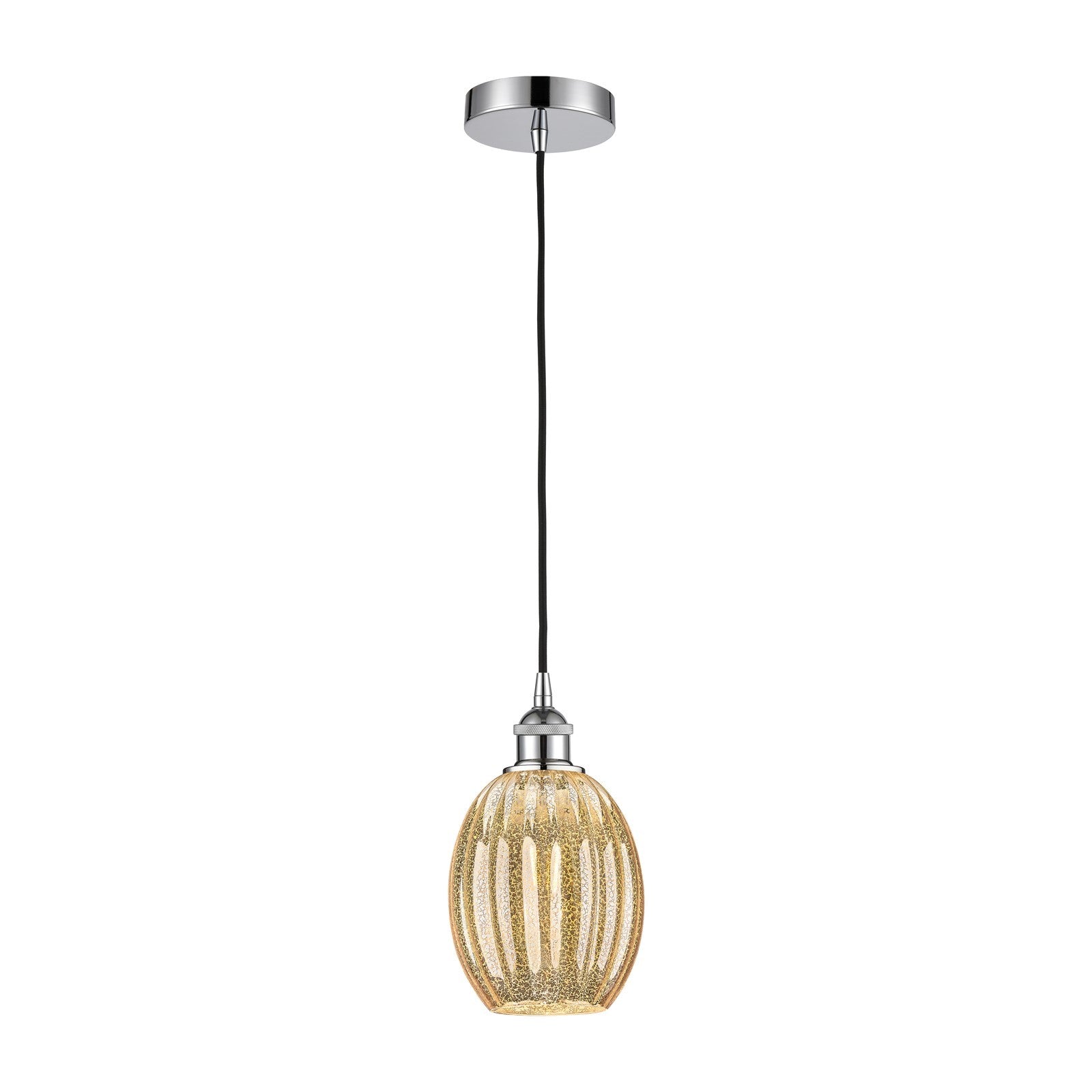 Innovations Preston Bulb 6.25in 1-Light Mini Pendant | Industrial Polished Chrome Steel and Mercury Glass | Kitchen Island & | Model 616-1P-PC-G459-6ME