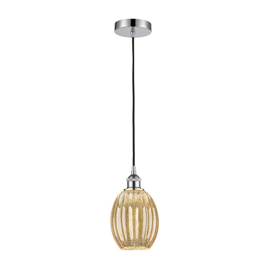 Innovations Preston Bulb 6.25in 1-Light Mini Pendant | Industrial Polished Chrome Steel and Mercury Glass | Kitchen Island & | Model 616-1P-PC-G459-6ME
