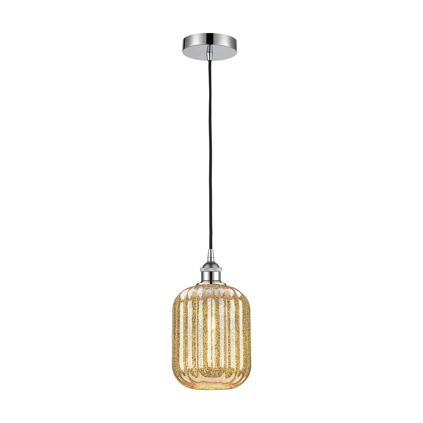 Innovations Preston Cylinder 7in 1-Light Mini Pendant | Industrial Polished Chrome and Mercury Glass | Kitchen Island & Dining | Model 616-1P-PC-G460-7ME