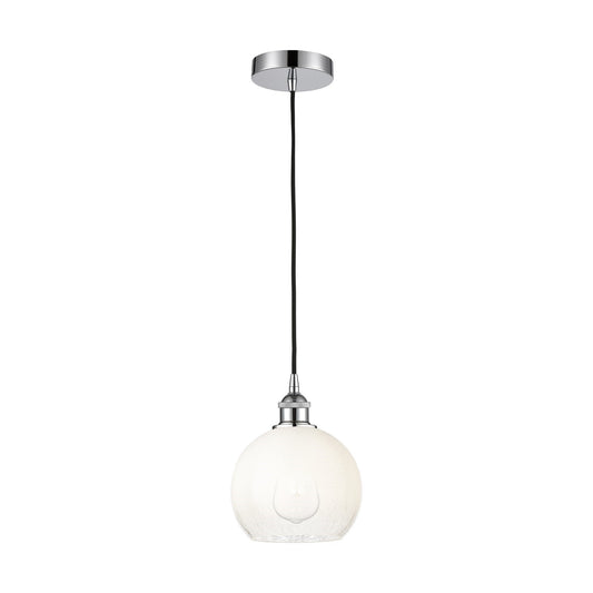 Innovations Brookhaven Globe 8in 1-Light Mini Pendant | Industrial Polished Chrome Steel and Opal Glass | Kitchen Island | 7.88 | Model 616-1P-PC-G483-8OP