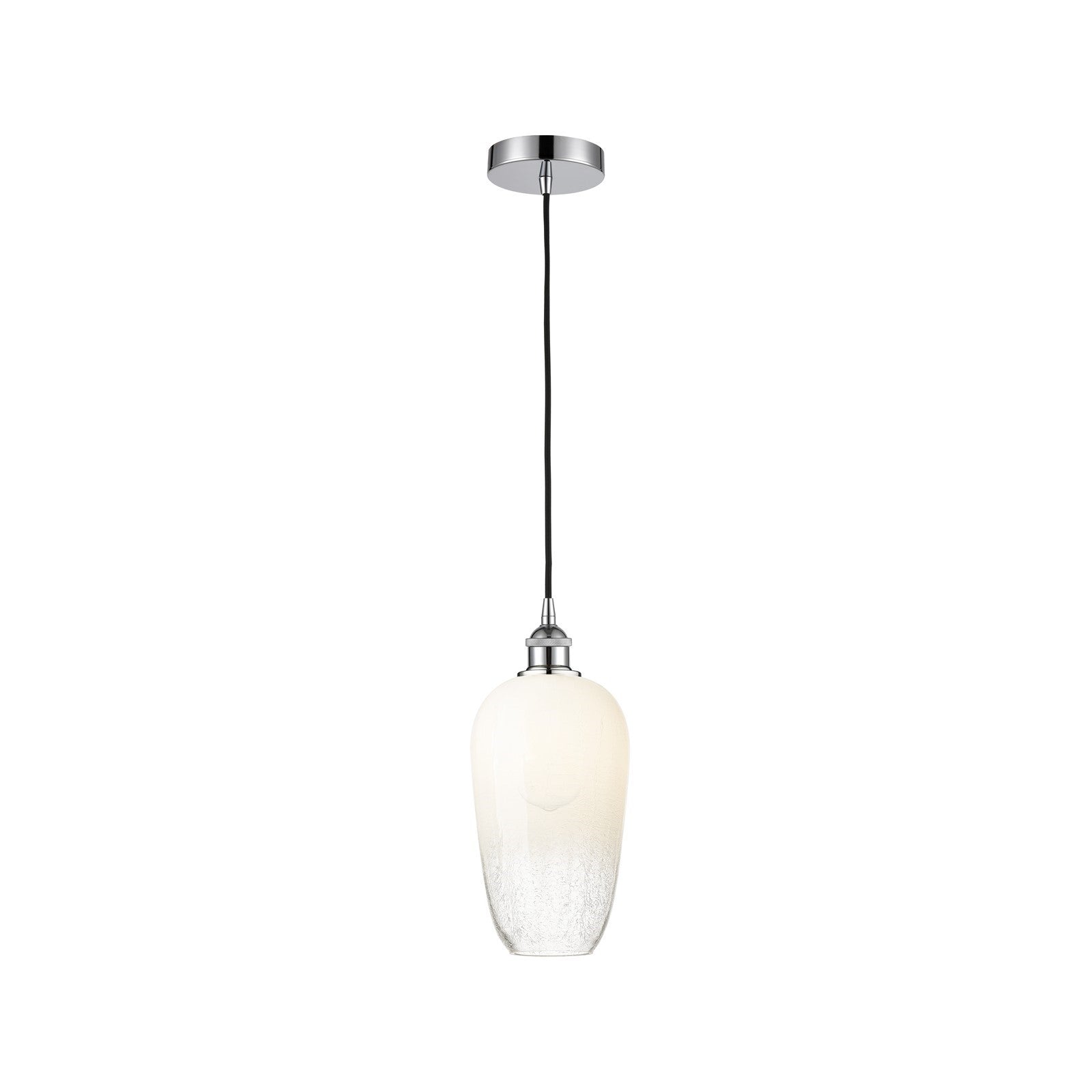 Innovations Brookhaven Flute 7in 1-Light Mini Pendant | Industrial Polished Chrome Steel and Opal Glass | Kitchen Island & | Model 616-1P-PC-G484-7OP