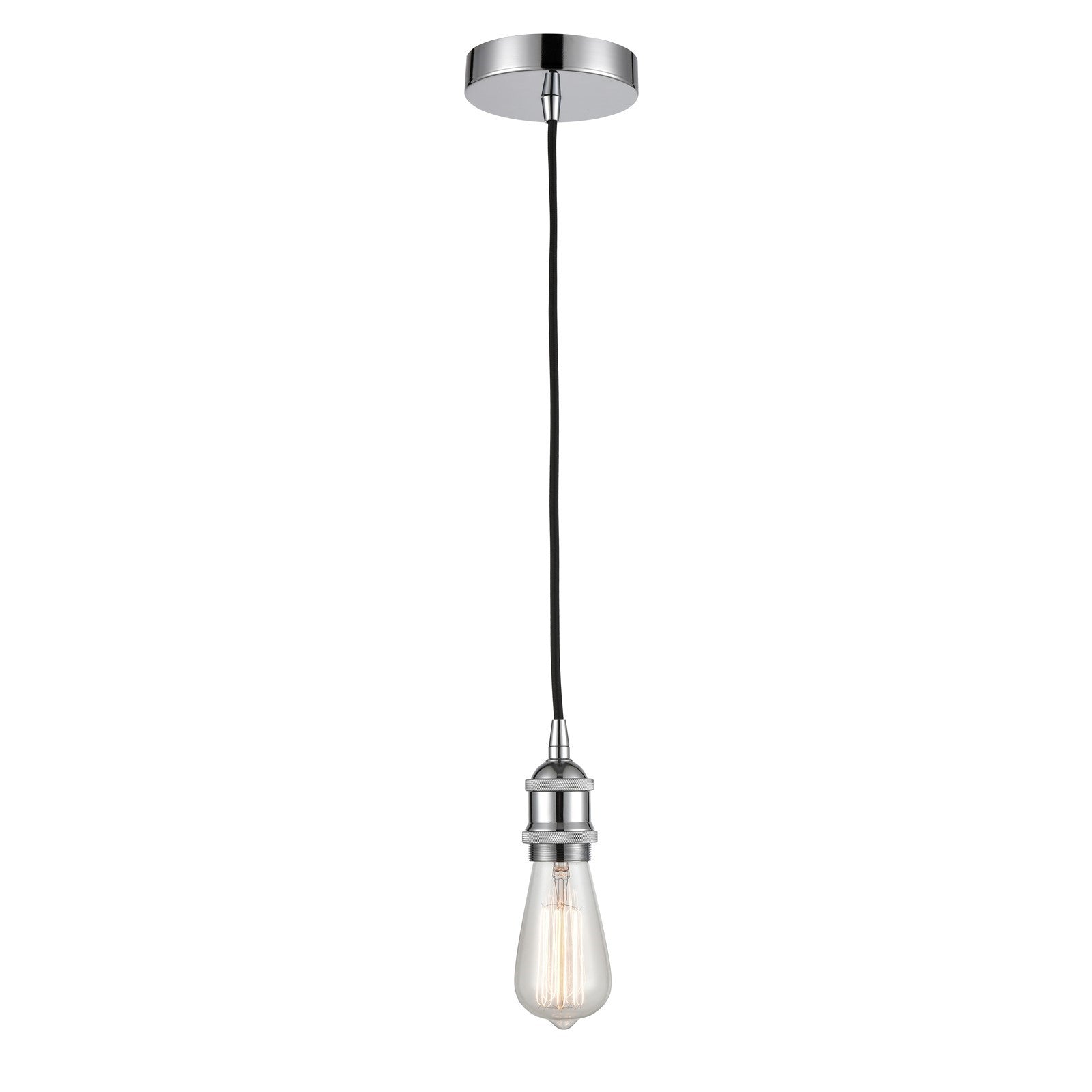 Innovations Edison 4.75in 1-Light Mini Pendant | Contemporary Polished Chrome Steel and Vintage ST64 LED Bulb | Kitchen Island & | Model 616-1P-PC-LED