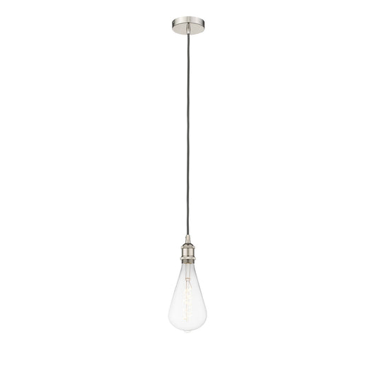 Innovations Edison 6.25in 1-Light Mini Pendant | Industrial Polished Nickel Steel and Polished Nickel Metal Shade | Kitchen | Model 616-1P-PN-BB125LED