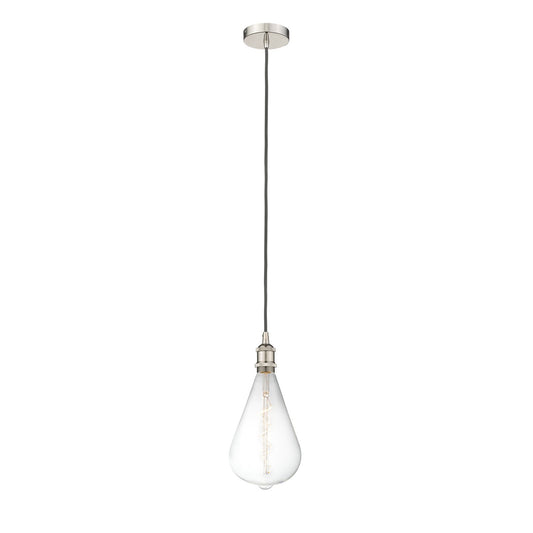 Innovations Edison 6.5in 1-Light Mini Pendant | Industrial Polished Nickel Steel and Polished Nickel Metal | Kitchen Island & | Model 616-1P-PN-BB164LED