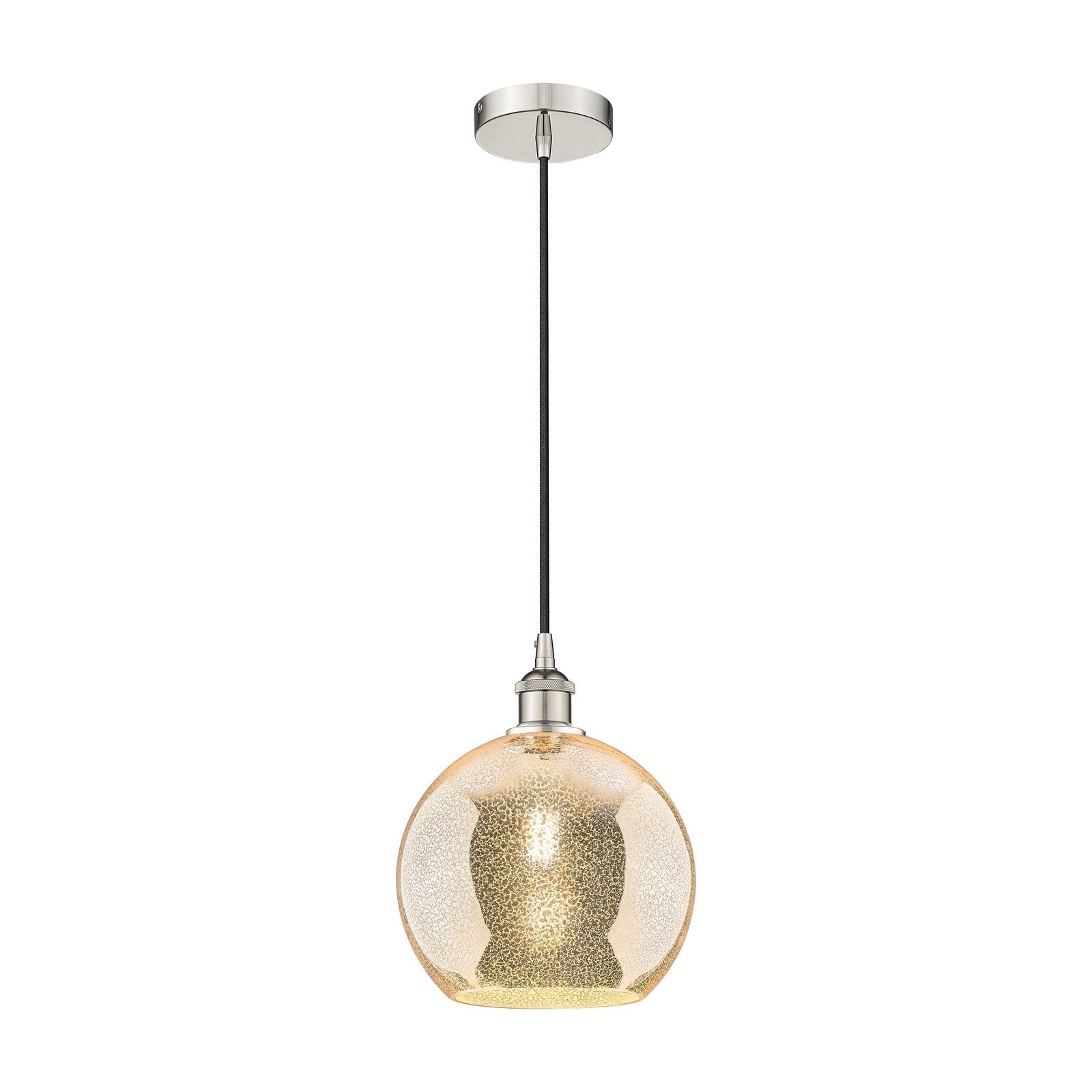 Innovations Athens 10in 1-Light Mini Pendant | Industrial Polished Nickel and Mercury Glass | Kitchen Island & Dining Room | Model 616-1P-PN-G128-10