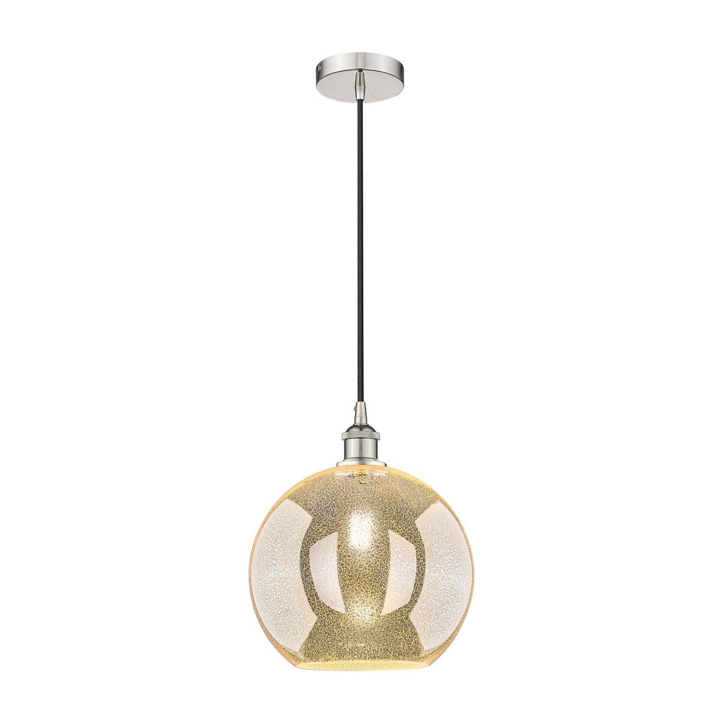 Innovations Athens 12in 1-Light Mini Pendant | Industrial Polished Nickel and Mercury Glass | Kitchen Island & Dining Room | Model 616-1P-PN-G128-12