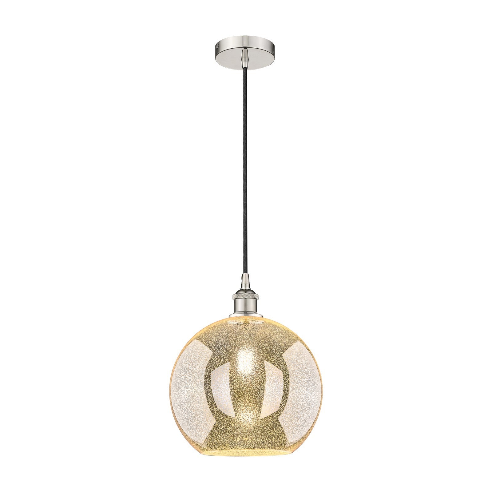 Innovations Athens 12in 1-Light Mini Pendant | Industrial Polished Nickel and Mercury Glass | Kitchen Island & Dining Room | Model 616-1P-PN-G128-12