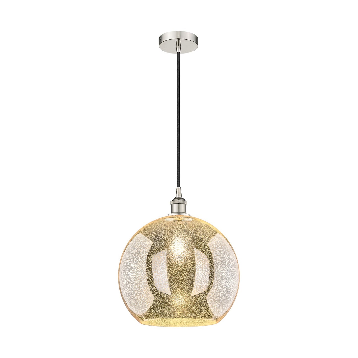 Innovations Athens 14in 1-Light Pendant | Industrial Polished Nickel and Mercury Glass | Kitchen Island & Dining Room | 13.75 x | Model 616-1P-PN-G128-14