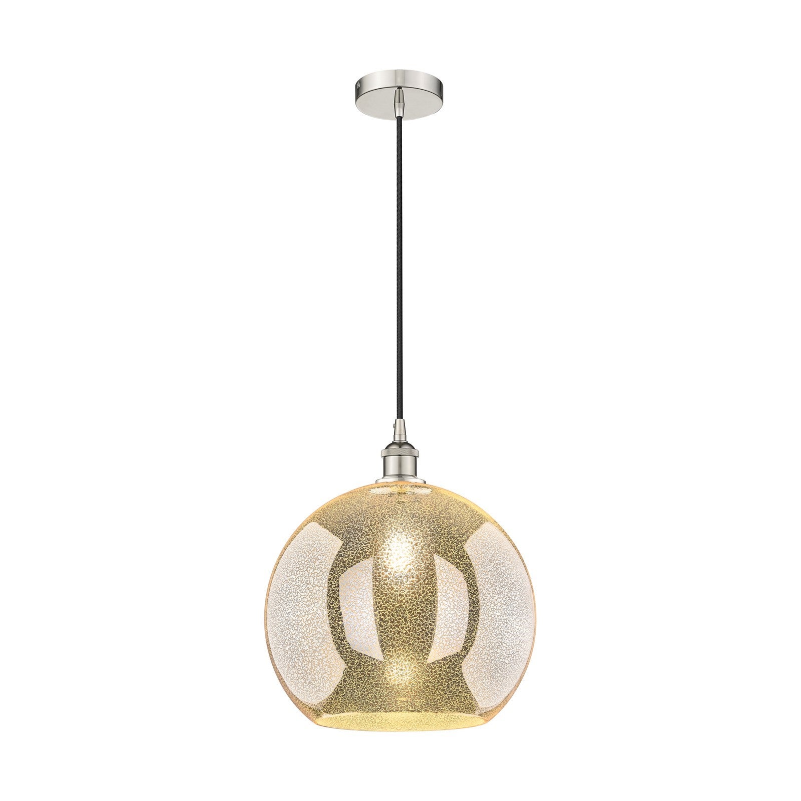 Innovations Athens 14in 1-Light Pendant | Industrial Polished Nickel and Mercury Glass | Kitchen Island & Dining Room | 13.75 x | Model 616-1P-PN-G128-14