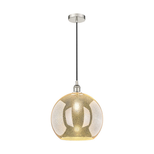 Innovations Athens 14in 1-Light Pendant | Industrial Polished Nickel and Mercury Glass | Kitchen Island & Dining Room | 13.75 x | Model 616-1P-PN-G128-14