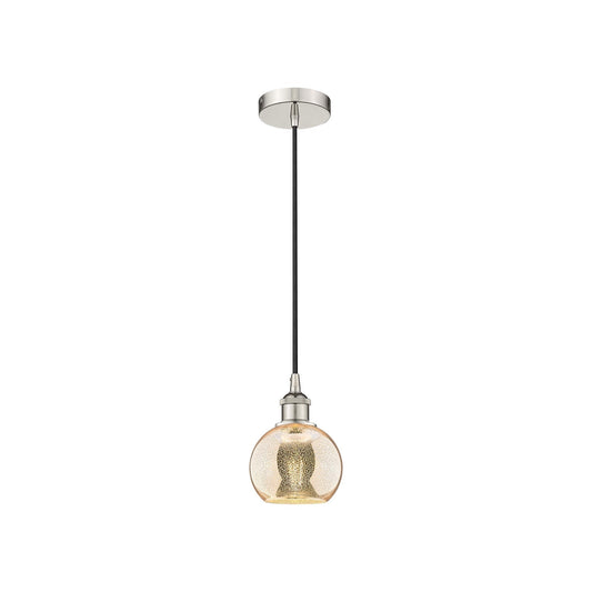 Innovations Athens 6in 1-Light Mini Pendant | Industrial Polished Nickel and Mercury Glass | Kitchen Island & Dining Room | 5.88 | Model 616-1P-PN-G128-6