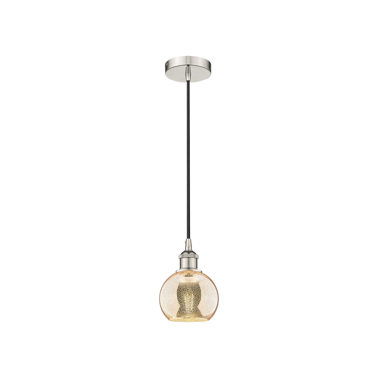 Innovations Athens 6in 1-Light Mini Pendant | Industrial Polished Nickel and Mercury Glass | Kitchen Island & Dining Room | 5.88 | Model 616-1P-PN-G128-6