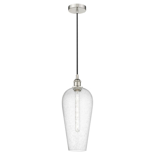Innovations Chelsea 8in 1-Light Mini Pendant | Industrial Polished Nickel Steel and Seedy Glass | Kitchen Island & Dining Room | Model 616-1P-PN-G456-8SDY