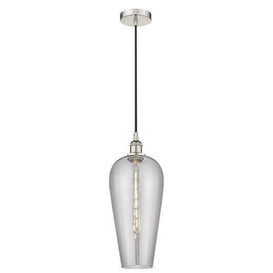 Innovations Chelsea 8in 1-Light Mini Pendant | Industrial Polished Nickel and Light Smoked Glass | Kitchen Island & Dining Room | Model 616-1P-PN-G456-8SM