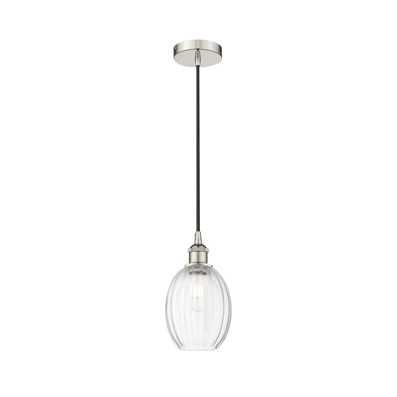 Innovations Preston Bulb 6.25in 1-Light Mini Pendant | Industrial Polished Nickel Steel and Clear Glass | Kitchen Island & | Model 616-1P-PN-G459-6CL