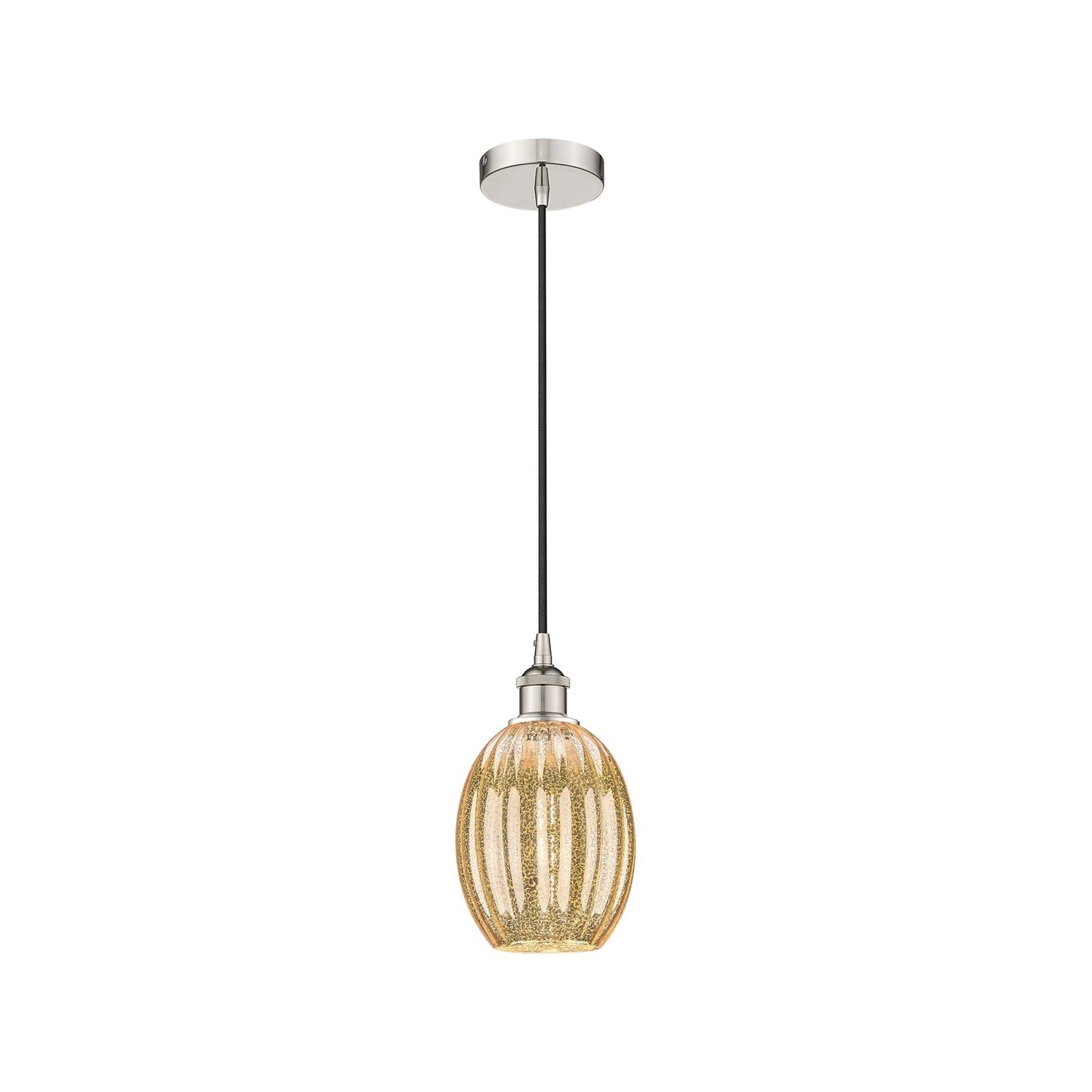 Innovations Preston Bulb 6.25in 1-Light Mini Pendant | Industrial Polished Nickel and Mercury Glass | Kitchen Island | 6.25 x | Model 616-1P-PN-G459-6ME