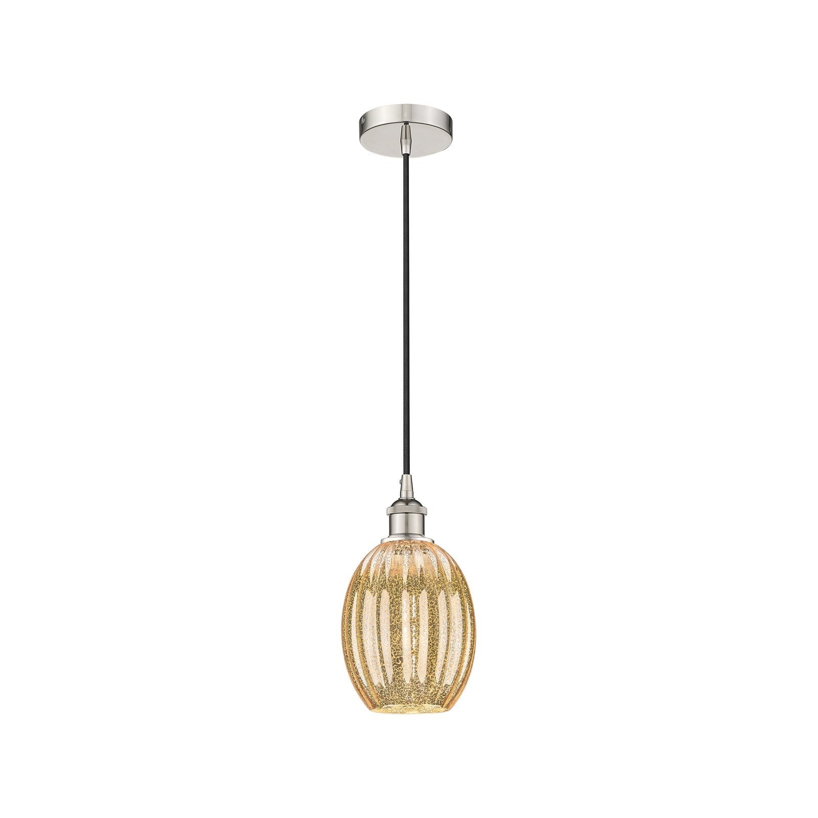 Innovations Preston Bulb 6.25in 1-Light Mini Pendant | Industrial Polished Nickel and Mercury Glass | Kitchen Island | 6.25 x | Model 616-1P-PN-G459-6ME