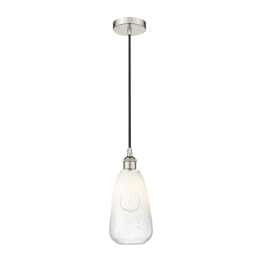 Innovations Brookhaven Almond 6in 1-Light Mini Pendant | Industrial Modern Polished Nickel and Opal Glass | Kitchen Island & | Model 616-1P-PN-G480-6OP