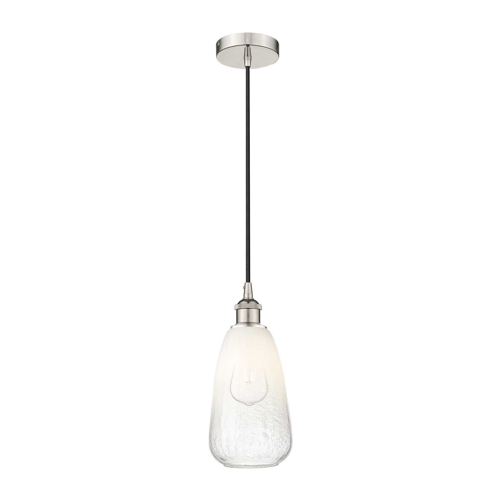 Innovations Brookhaven Almond 6in 1-Light Mini Pendant | Industrial Modern Polished Nickel and Opal Glass | Kitchen Island & | Model 616-1P-PN-G480-6OP