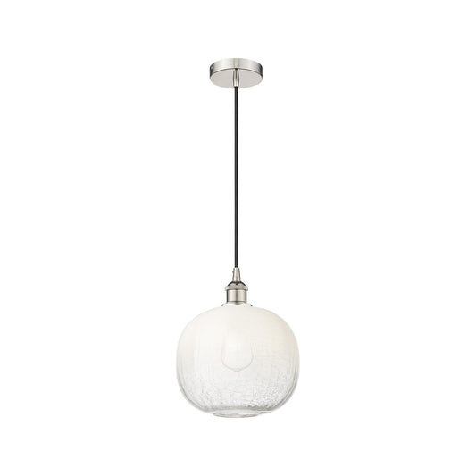 Innovations Brookhaven Sphere 11in 1-Light Mini Pendant | Industrial Polished Nickel and Opal Glass | Kitchen Island & Dining | Model 616-1P-PN-G481-10OP