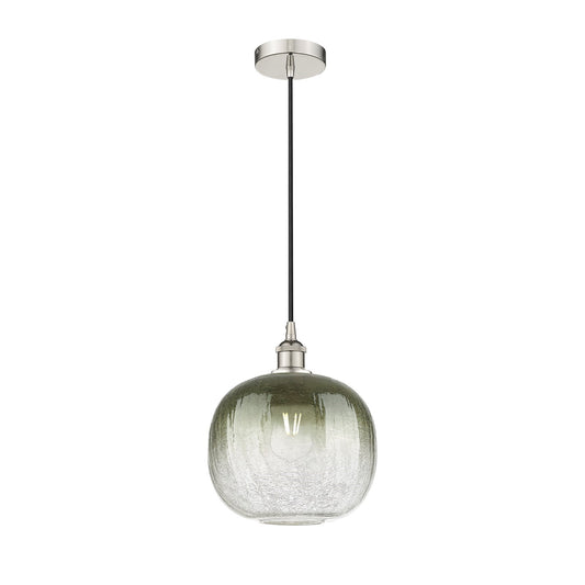 Innovations Brookhaven Sphere 11in 1-Light Mini Pendant | Industrial Polished Nickel and Slate Glass | Kitchen Island & Dining | Model 616-1P-PN-G481-10SL