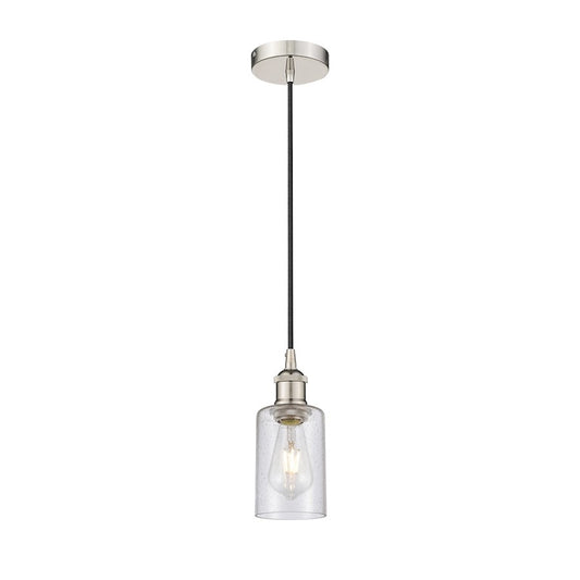 Innovations Clymer 1Lt 4" Cord Mini Pendant, Nickel/Seedy