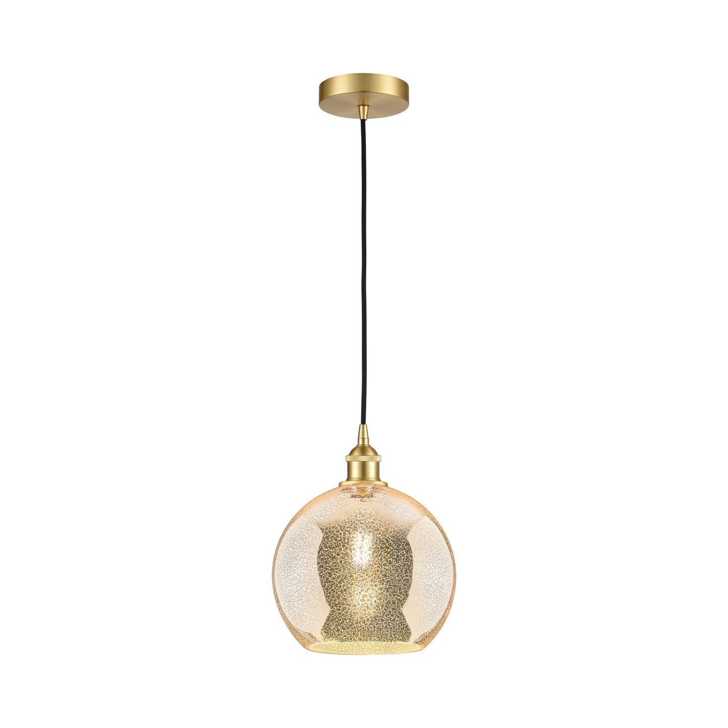 Innovations Athens 10in 1-Light Mini Pendant | Industrial Satin Gold Steel and Mercury Glass | Kitchen Island & Dining Room | 10 | Model 616-1P-SG-G128-10
