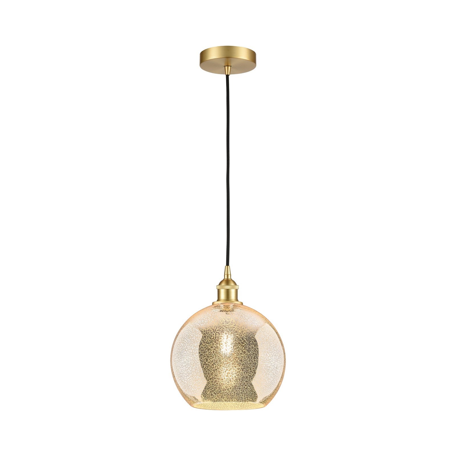 Innovations Athens 10in 1-Light Mini Pendant | Industrial Satin Gold Steel and Mercury Glass | Kitchen Island & Dining Room | 10 | Model 616-1P-SG-G128-10