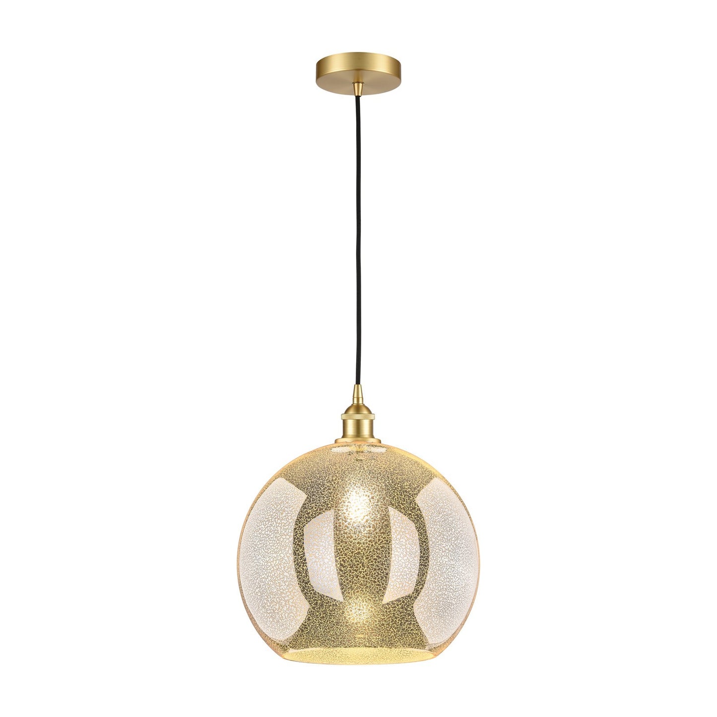 Innovations Athens 14in 1-Light Pendant | Industrial Satin Gold Steel and Mercury Glass | Kitchen Island & Dining Room | 13.75 x | Model 616-1P-SG-G128-14