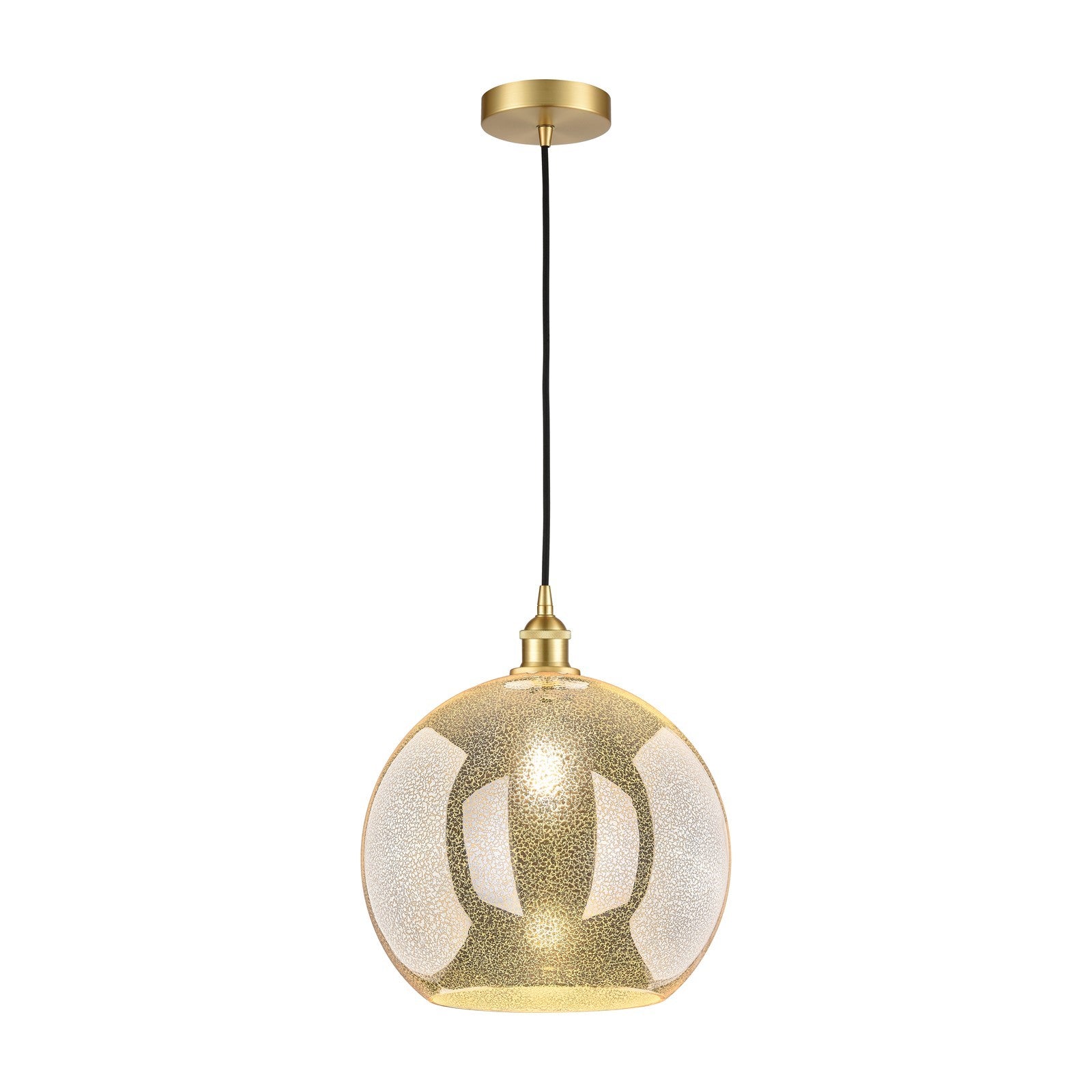 Innovations Athens 14in 1-Light Pendant | Industrial Satin Gold Steel and Mercury Glass | Kitchen Island & Dining Room | 13.75 x | Model 616-1P-SG-G128-14