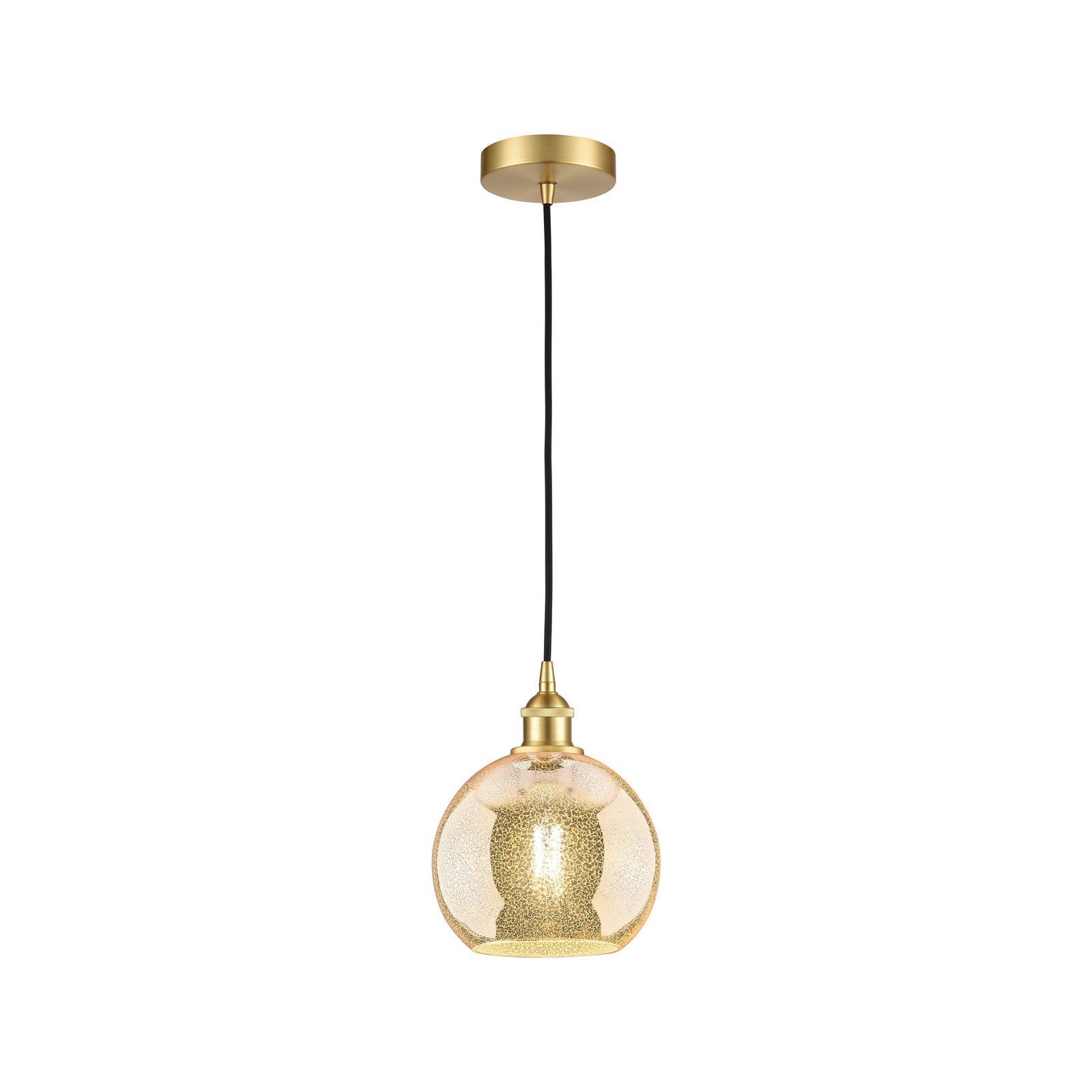 Innovations Athens 8in 1-Light Mini Pendant | Industrial Satin Gold Steel and Mercury Glass | Kitchen Island & Dining Room | 8 x | Model 616-1P-SG-G128-8